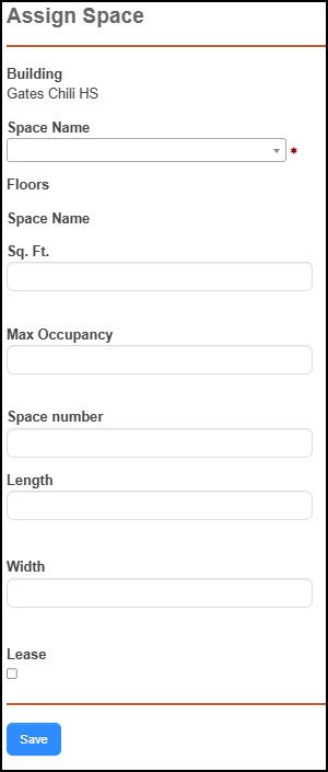 Assign space pop-up.