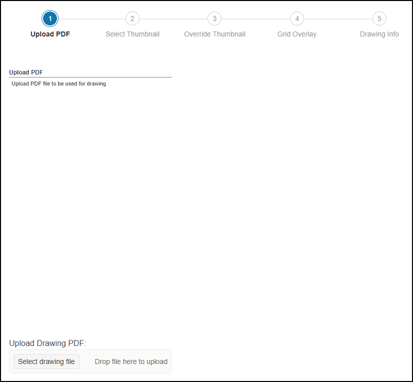 Step 1: Upload a PDF tab.