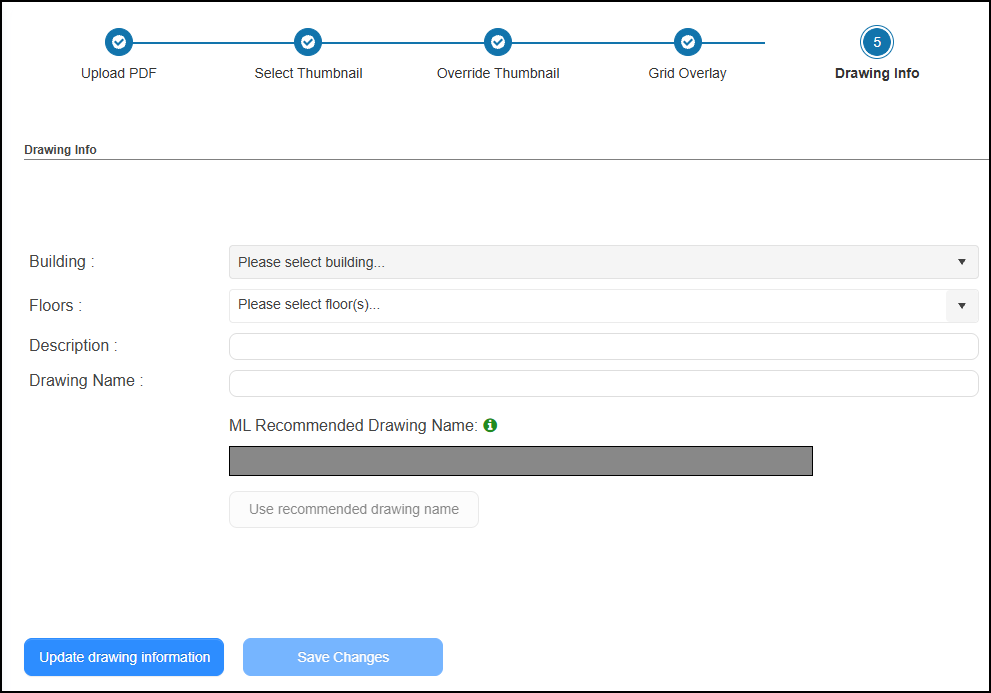 Drawing info tab.
